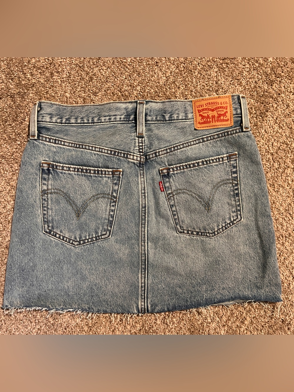 Levi's Light Blue Denim Mini Skirt with Frayed Hem - Picture 2 of 5